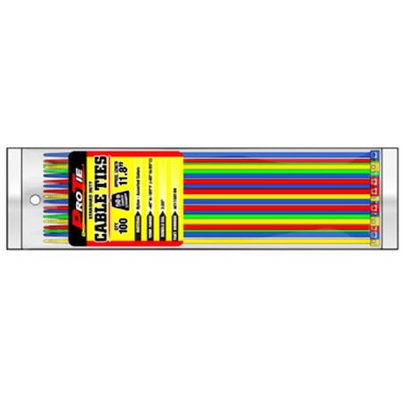Kdar Cable Tie, 12 in L, Orange, Nylon 6/6, 50 lb Strength, 100 PK OR11SD100